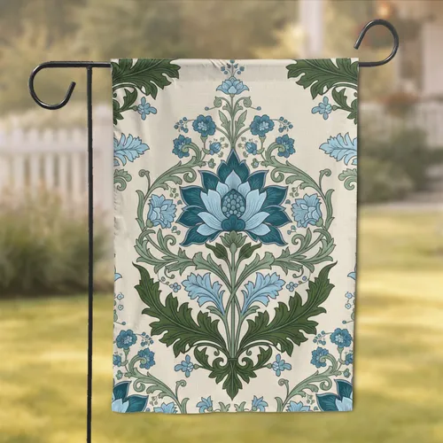 Botanical Acanthus Leaves Flowers Scrollwork Vines - Home Decor Gift Garden Flag