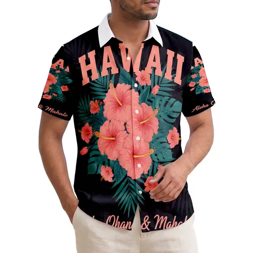 Hawaii Aloha Ohana Hibiscus Tropical Leaves - Family Lifestyle Gift Hawaiian Shirt