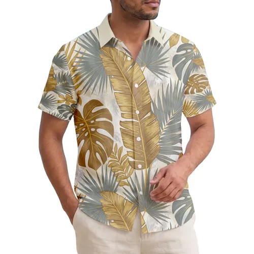 Lush Overlapping Tropical Foliage, Broad Jungle Leaves - Home Decor Gift Everyday Style Hawaiian Shirt