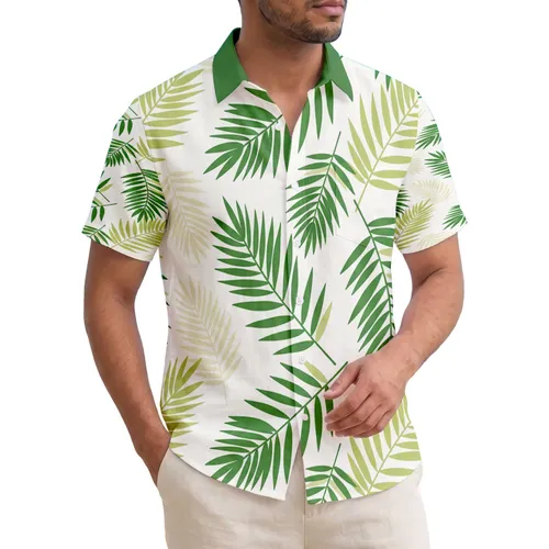 Dense Coconut Palm Fronds Tropical - Summer Beach Vacation Gift Hawaiian Shirt