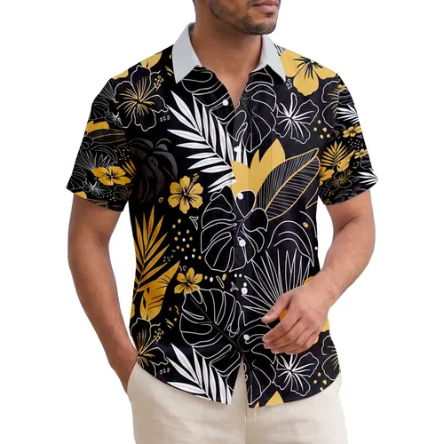 Tropical Monstera Palm Hibiscus Leaves - Home Decor Gift Hawaiian Shirt