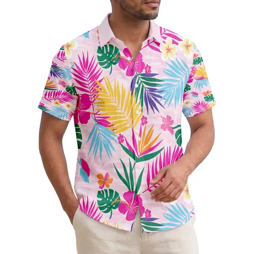 Dense Intertwined Tropical Palm Fronds Foliage - Summer Vacation Getaway Gift Hawaiian Shirt