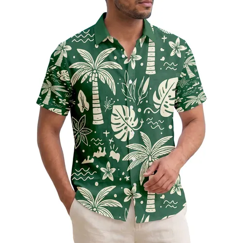 Palm Trees Tropical Leaves Sun Island Waves - Everyday Tropical Lifestyle Gift Hawaiian Shirt