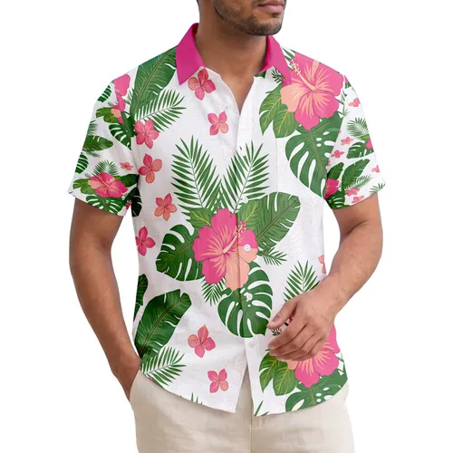 Hibiscus Palm Frond Monstera Leaf - Home Decor Gift Hawaiian Shirt