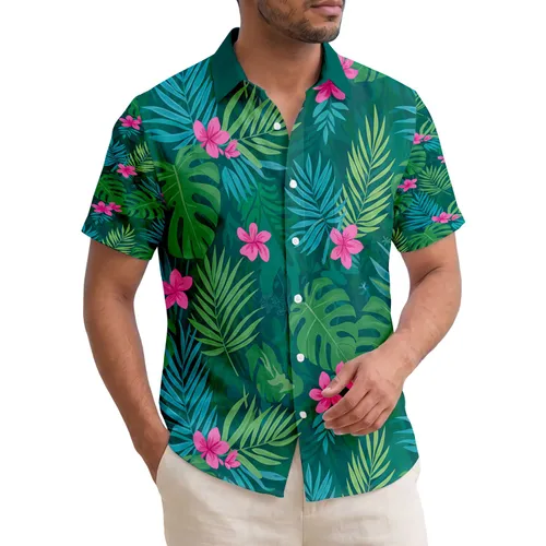 Palm Fronds Monstera Tropical Blooms - Everyday Tropical Decor Gift Hawaiian Shirt