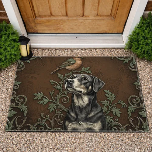 Loyal Dog Bird Aged Cast Iron Farmhouse Decor Gift Doormat