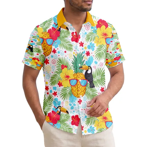 Pineapple Sunglasses Toucan Hibiscus Palm Leaf - Summer Beach Lifestyle Gift Hawaiian Shirt