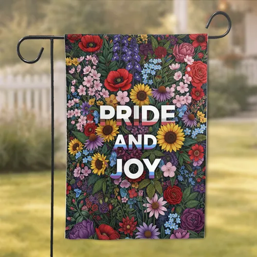 PRIDE AND JOY Floral Bouquet Progress Flag - Pride Celebration Home Decor Garden Flag
