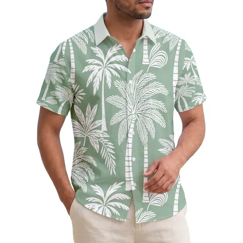 Palm Trees Tropical Fronds Lush Foliage Island Living Home Decor Gift Hawaiian Shirt