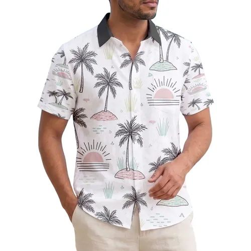Tropical Island Palm Trees Sunset Foliage - Everyday Travel Essentials Gift Hawaiian Shirt