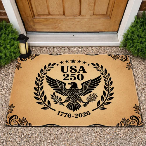 Bald Eagle USA 250 Stars 1776-2026 - 250th Anniversary Independence Day Gift Doormat