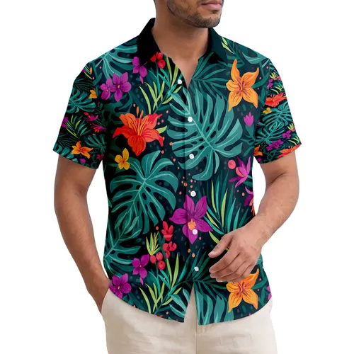 Lush Jungle Palm Monstera Lilies Orchids Hibiscus - Home Decor Gift Hawaiian Shirt