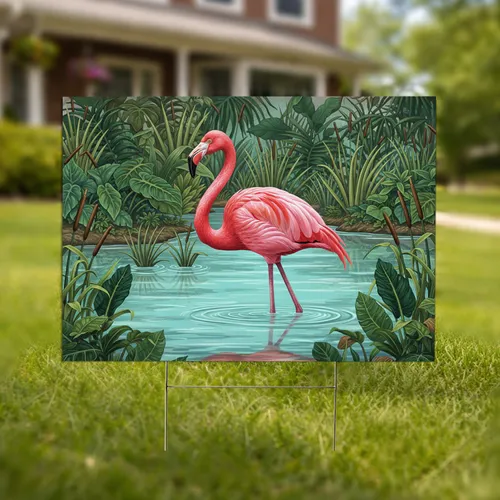 Greater Flamingo Tropical Wetland Wildlife Lover Gift Yard Sign