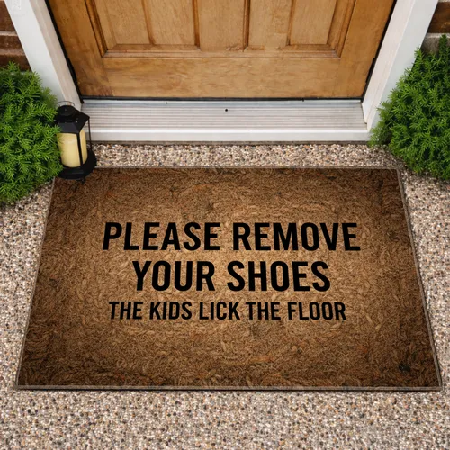 Please Remove Your Shoes The Kids Lick The Floor Quote - Housewarming Gift Doormat