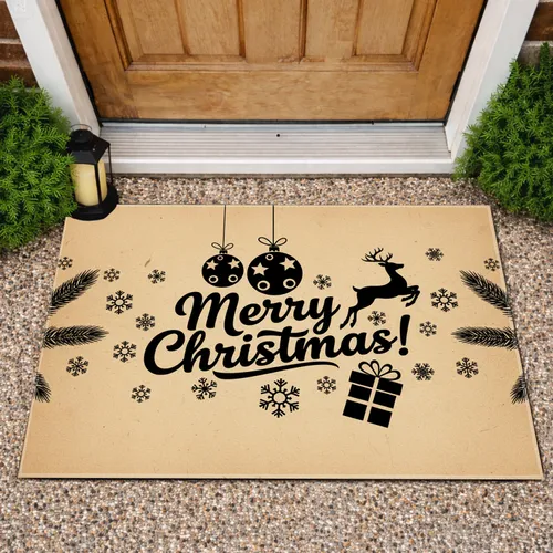 Merry Christmas Reindeer Ornaments Gift Box - Christmas Decor Doormat