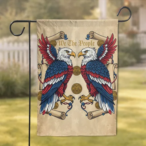 Harpy Eagles We The People Historical Eagle Coins Patriotic Stars Independence Day Garden Flag