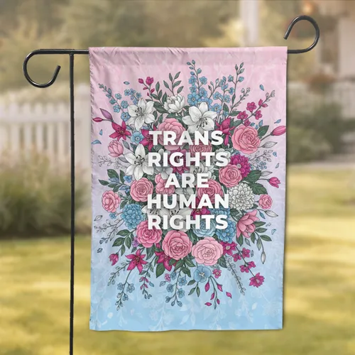Transgender Rights Floral Bouquet - Pride Celebration Home Decor Gift Garden Flag