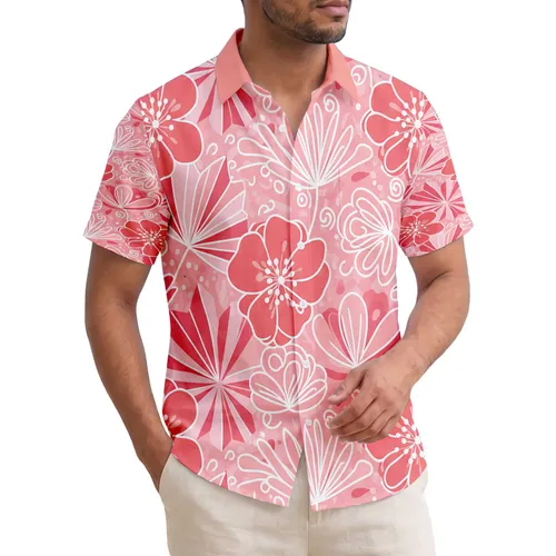 Dotted Stamen Tropical Flowers Bold Leaves Lush Foliage - Tropical Home Decor Gift Hawaiian Shirt