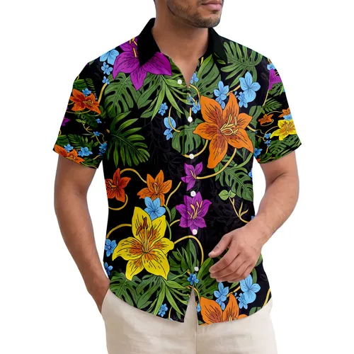 Lilies Blossoms Tropical Foliage Berries Vines - Tropical Lover Home Decor Gift Hawaiian Shirt