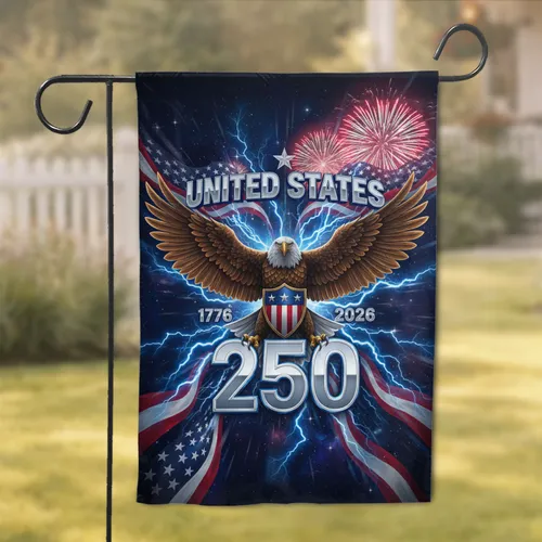 Bald Eagle American Flag 1776-2026 - USA 250th Anniversary Independence Day Garden Flag