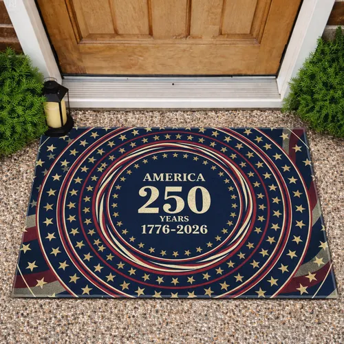 America 250 Years Emblem Stars - 250th Anniversary for History Enthusiasts Doormat
