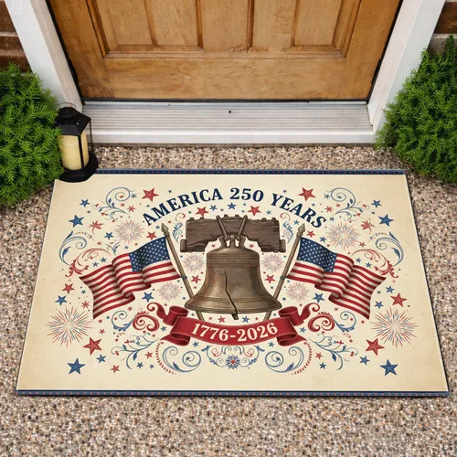 Liberty Bell American Flags 1776-2026 - USA 250th Anniversary Doormat