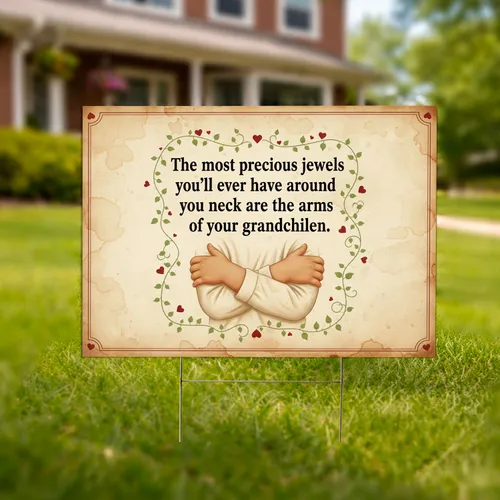 Most Precious Jewels Grandchildren Arms - Grandparent Family Home Decor Gift Yard Sign
