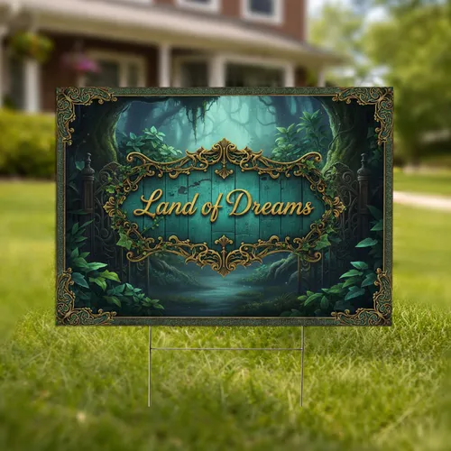 Land of Dreams Ornate Filigree Panel - Mystical Garden Outdoor Decor Gift Yard Sign