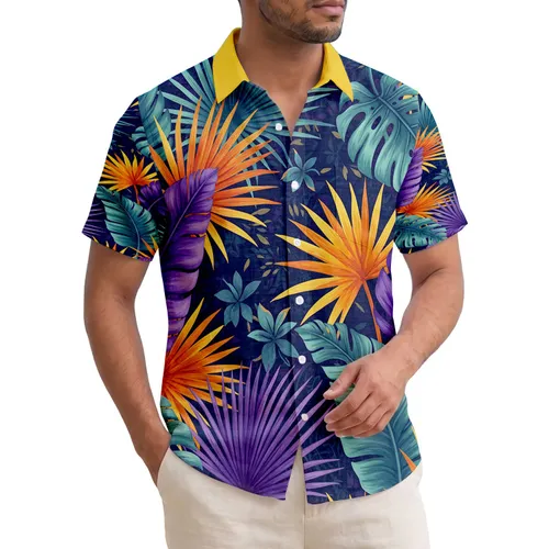 Large Broad Tropical Leaves Palm Fronds with Prominent Veins - Home Decor Gift for Tropical Lover Hawaiian Shirt