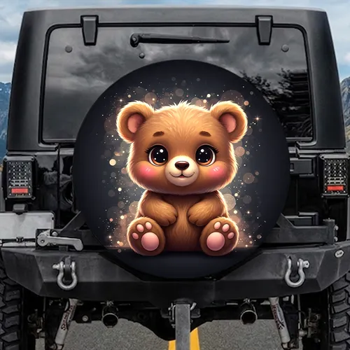 Friendly Fluffy Cartoon Bear Paw Pads Character - Everyday Vehicle Accessory Spare Tire Cover