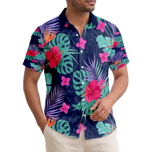 Monstera Banana Palm Hibiscus Plumeria Bird of Paradise - Tropical Decor Gift Hawaiian Shirt