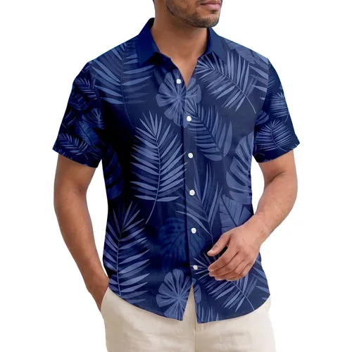 Tropical Palm Fronds Broad-Leafed Layered Foliage - Vacation Essentials for Plant Lover Hawaiian Shirt