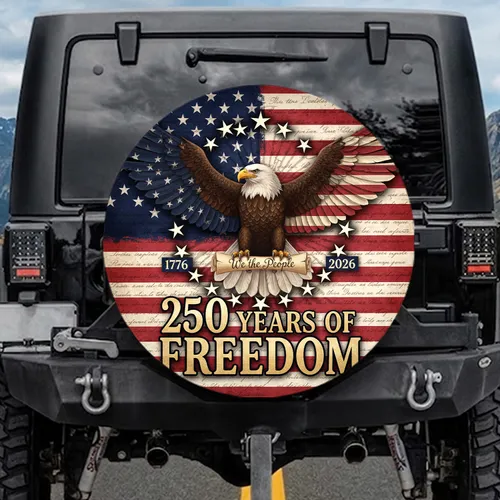 Bald Eagle American Flag We the People 1776-2026 - USA 250th Anniversary Spare Tire Cover