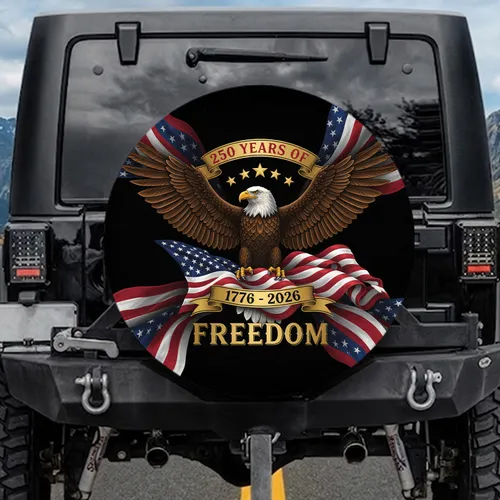 Bald Eagle American Flag 1776-2026 - USA 250 Years Freedom Independence Day Spare Tire Cover