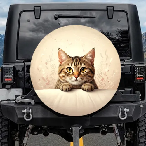 Tabby Cat Paws Peeking - Home Decor Gift Spare Tire Cover