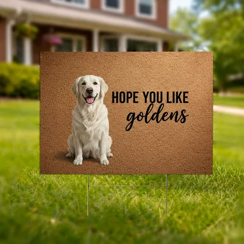 White Golden Retriever Dog HOPE YOU LIKE goldens - Goldens Lover Home Decor Gift Yard Sign