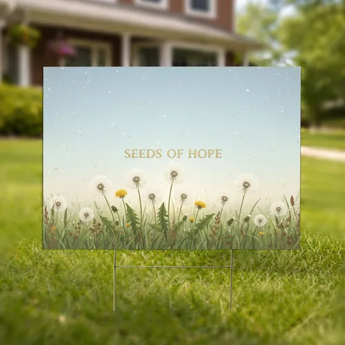 Dandelion Seeds of Hope Field Sky Home Decor Gift Yard Sign