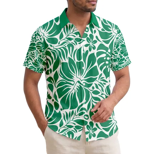 Tropical Leaves Plumeria Hibiscus Floral - Everyday Tropical Lifestyle Gift Hawaiian Shirt