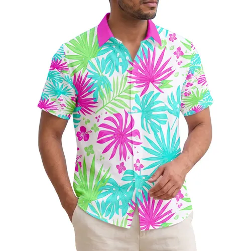 Exotic Tropical Palm Fronds Broad Leaves - Tropical Lifestyle Gift Hawaiian Shirt