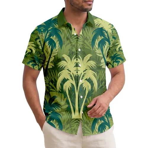 Palm Trees Tropical Fronds Leafy Forms - Island Getaway Vacation Lifestyle Gift Hawaiian Shirt