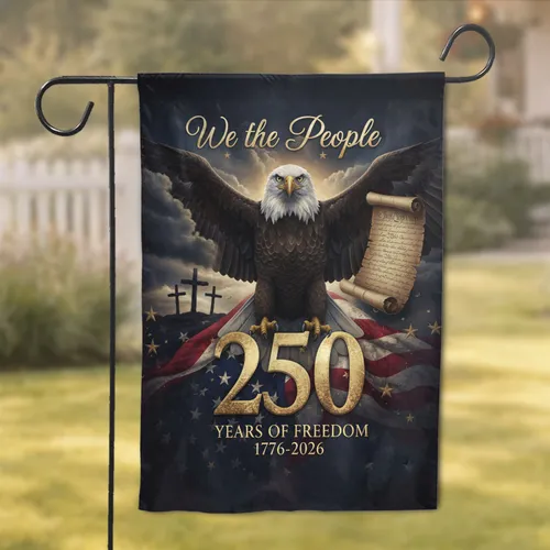 Bald Eagle We the People 1776-2026 - USA 250th Anniversary Independence Day Garden Flag