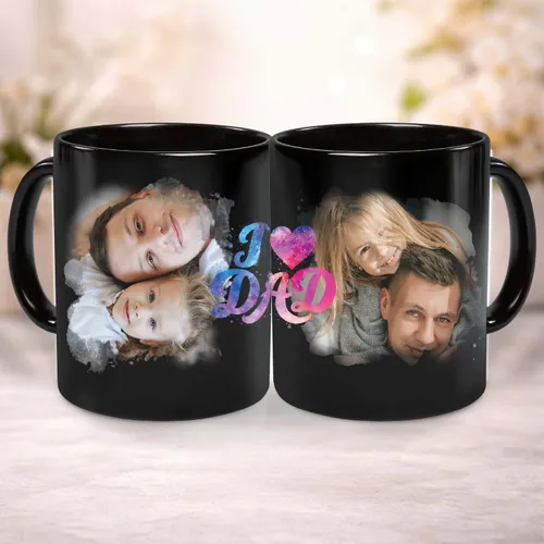 Personalized Dad Photo Mug PNG, Digital Image Template Ceramic Mug Father’s Day Gift