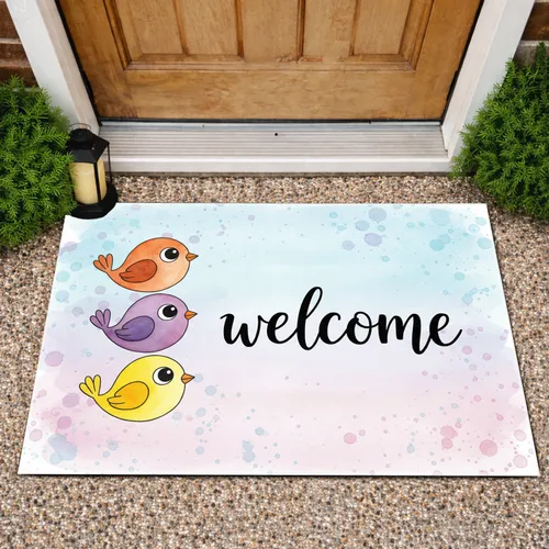 Three Birds Welcome Home Decor Gift for Bird Lover Doormat