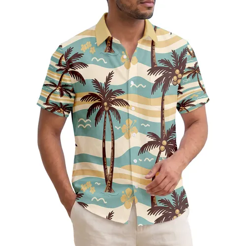 Palm Trees Ocean Sands Landscape - Tropical Home Decor Gift for Beach Lovers Hawaiian Shirt