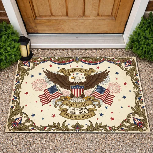 Bald Eagle American Flag 1776-2026 - America Freedom 250th Anniversary Doormat