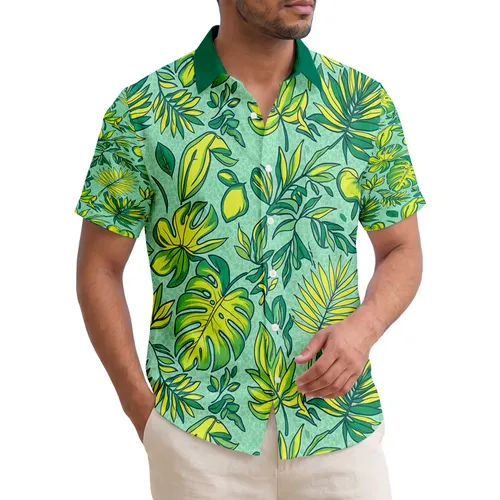 Tropical Palm Monstera Philodendron Hibiscus Fern Leaves - Tropical Vacation Gift Hawaiian Shirt
