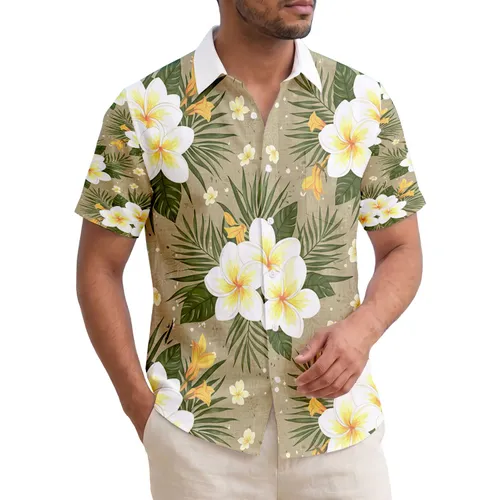 Tropical Flowers Leaves Blossom Buds - Home Decor Gift for Tropical Lover Hawaiian Shirt