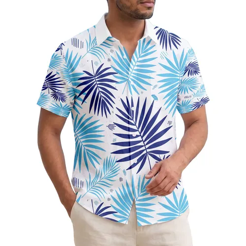 Palm Fronds Layered Tropical Leaves - Everyday Lifestyle Decor Gift Hawaiian Shirt