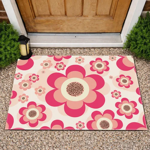 Dense Multi-Layered Rounded Petal Flowers - Home Decor Gift Doormat