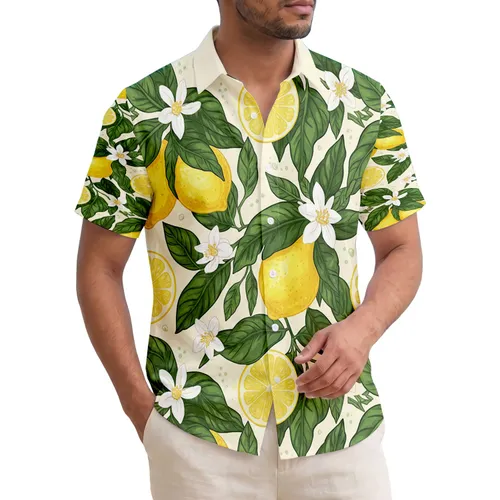 Lemons Lemon Blossoms Leaves - Tropical Home Decor Gift for Garden Lover Hawaiian Shirt